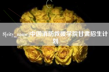 呼和浩特中国消防救援学院甘肃招生计划