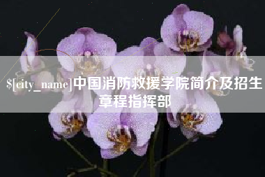 呼和浩特中国消防救援学院简介及招生章程指挥部